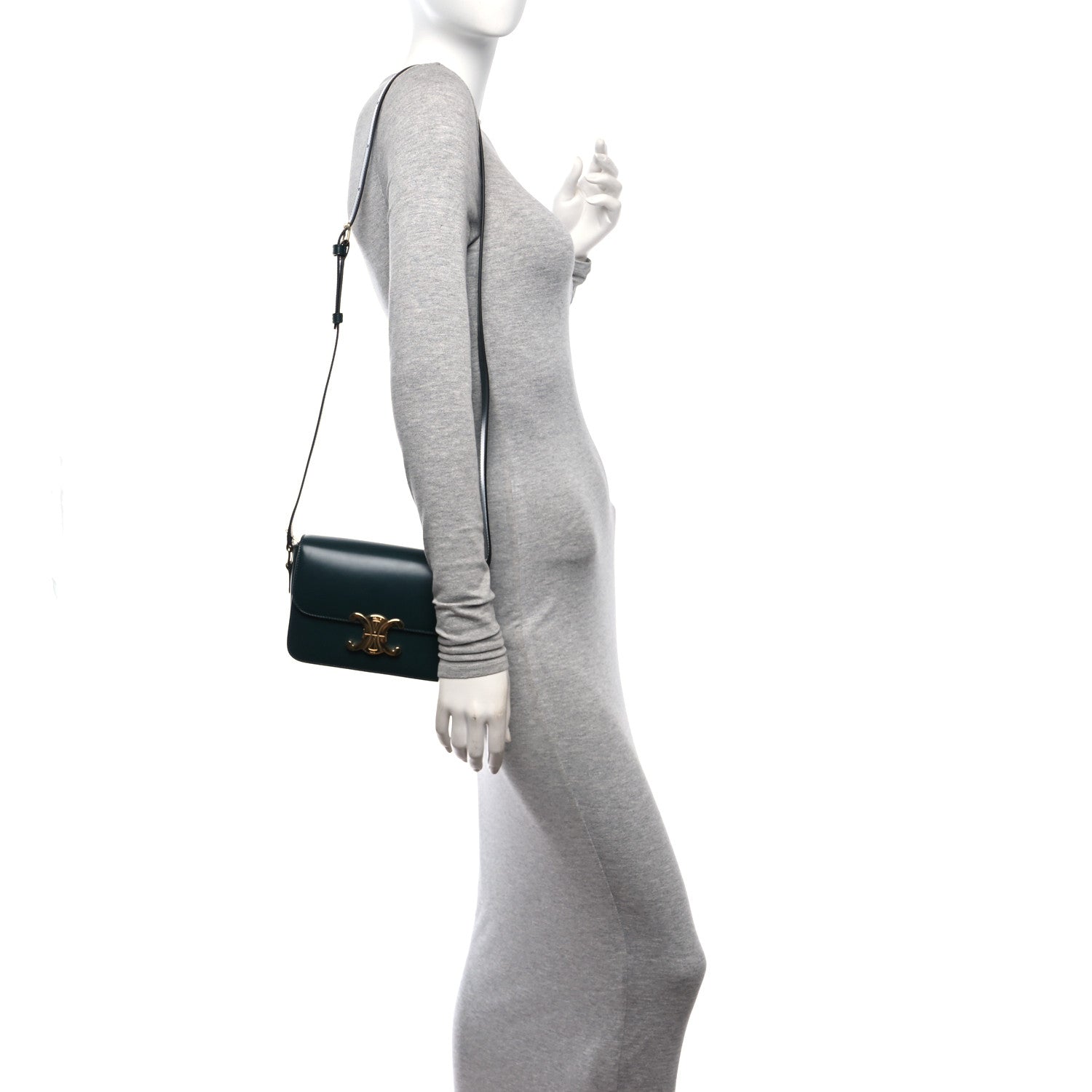 Celine Shiny Calfskin Teen Triomphe Amazone 2 of 10