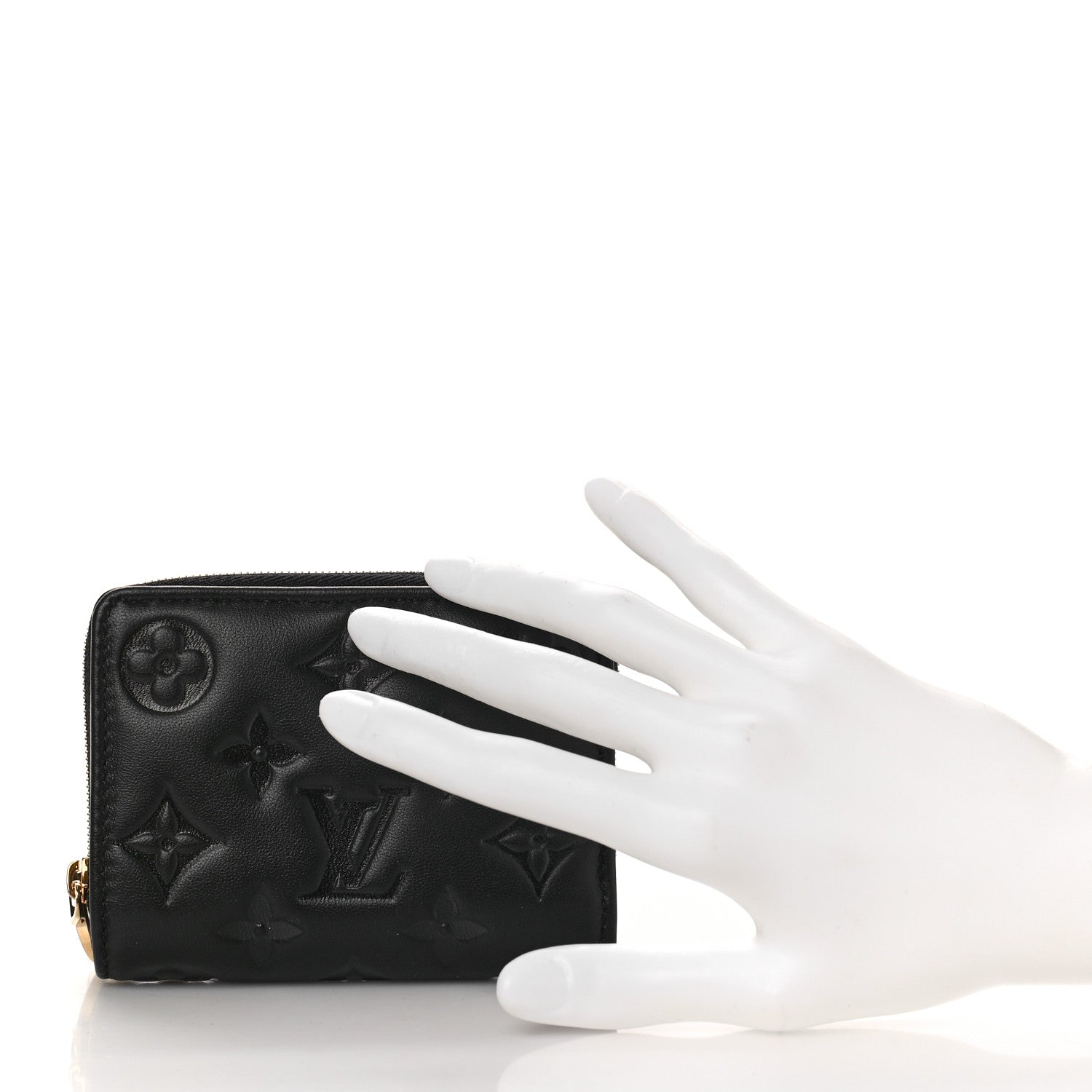 Louis Vuitton Lambskin Embossed Monogram Lou Coussin Wallet Black 2 of 9