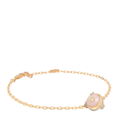 Gucci 18K Yellow Gold Diamond Pink Opal Le Marche des Merveilles Feline Bracelet 1 of 5