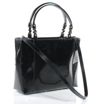 Christian Dior Patent Chrome Beaded Malice Tote Black 3 of 7