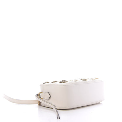 Gucci Calfskin Matelasse Animal Studs Small GG Marmont Chain Shoulder Bag White 4 of 10