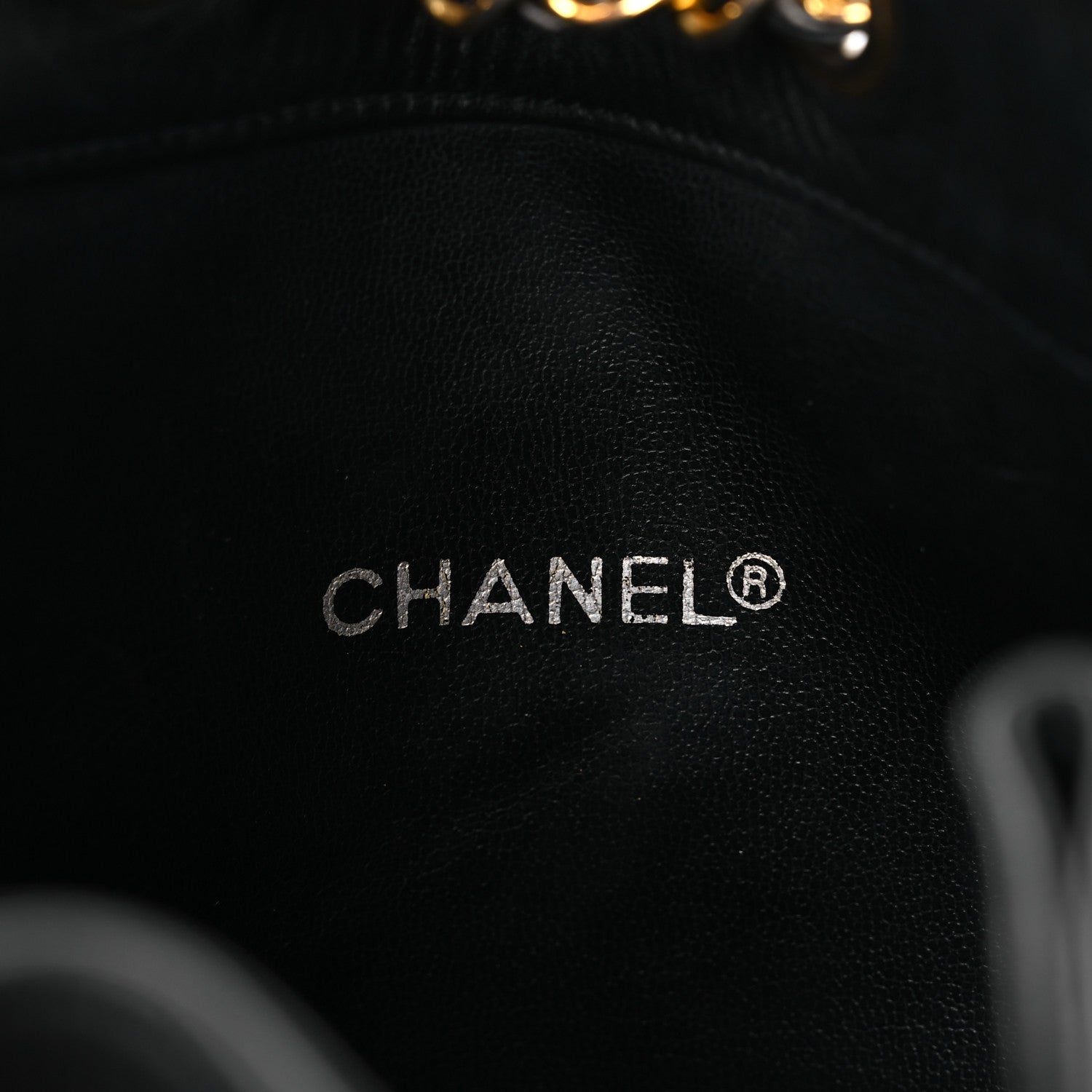 Chanel Lambskin Quilted Drawstring Bucket Bag Black 7 of 17