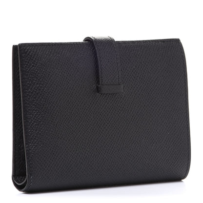 Hermes Epsom Bearn Compact Wallet Black 3 of 8