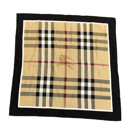 Burberry Silk Haymarket Check Square Scarf Beige Black 1 of 4