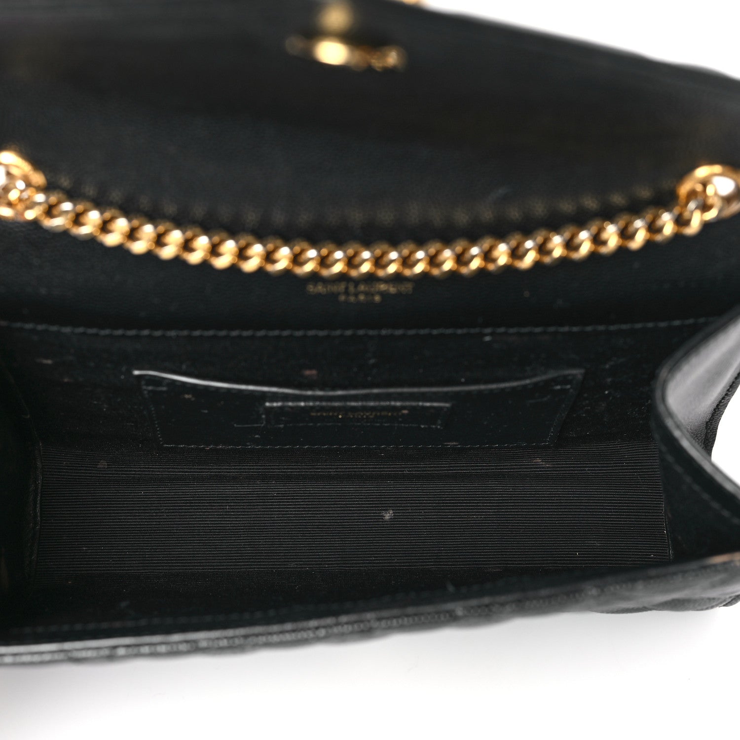 Saint Laurent Grain De Poudre Textured Mixed Matelasse Triquilt Small Monogram Satchel Black 5 of 14