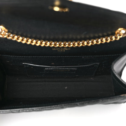 Saint Laurent Grain De Poudre Textured Mixed Matelasse Triquilt Small Monogram Satchel Black 5 of 14