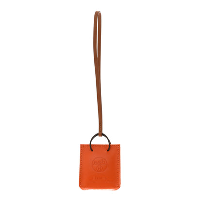 Hermes Milo Lambskin Swift Shopping Bag Charm Feu Gold 1 of 5