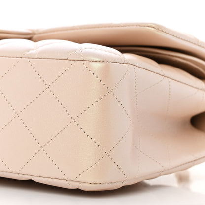 Chanel Iridescent Calfskin Quilted Medium Double Flap Beige 10 of 11