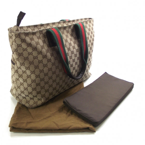 Monogram Web Large Diaper Tote Brown
