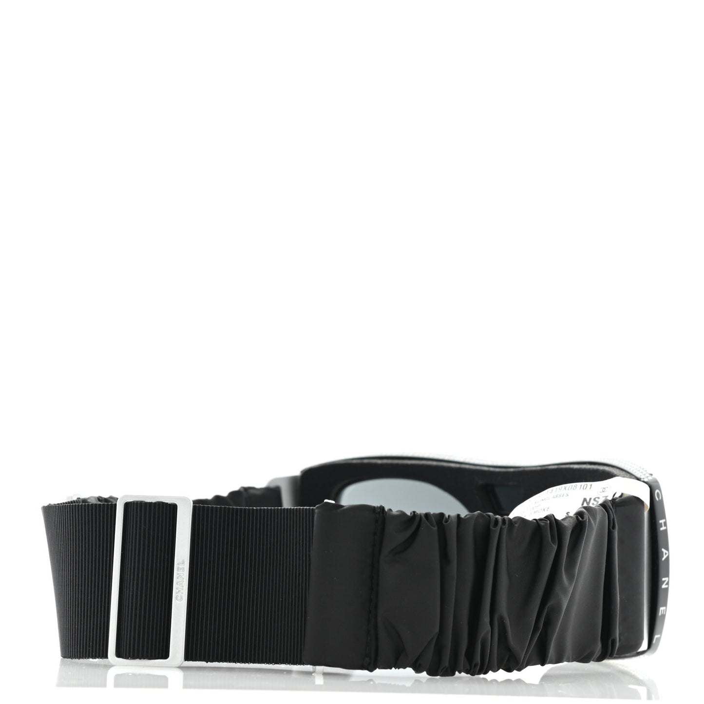 Crystal Acetate Technical Satin Shield Sunglasses Black