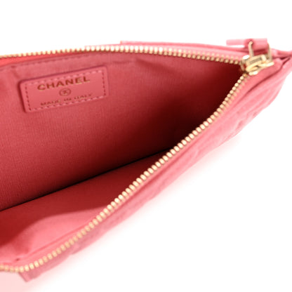 Chanel Caviar Camellia Embossed Classic Flat Wallet Pouch Pink 5 of 9