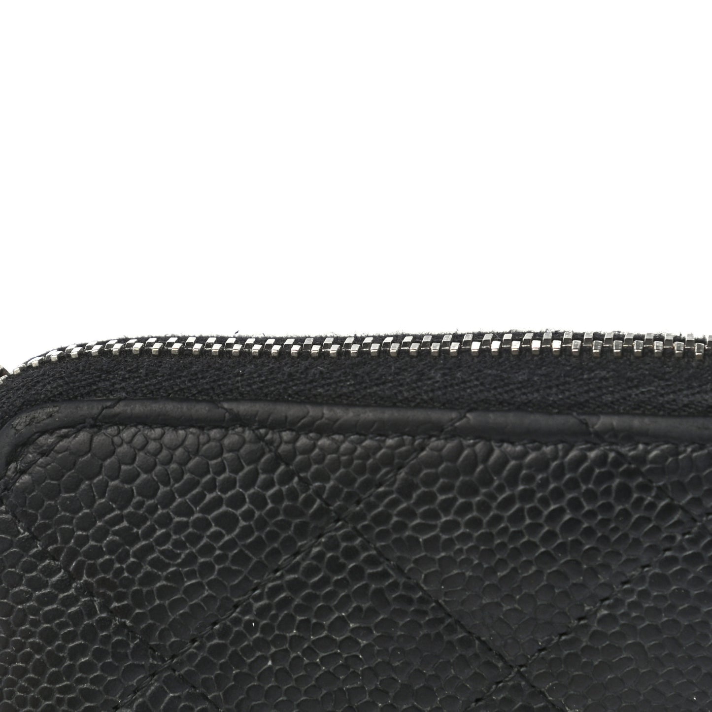 Caviar Quilted Large Gusset Zip Around Wallet Black