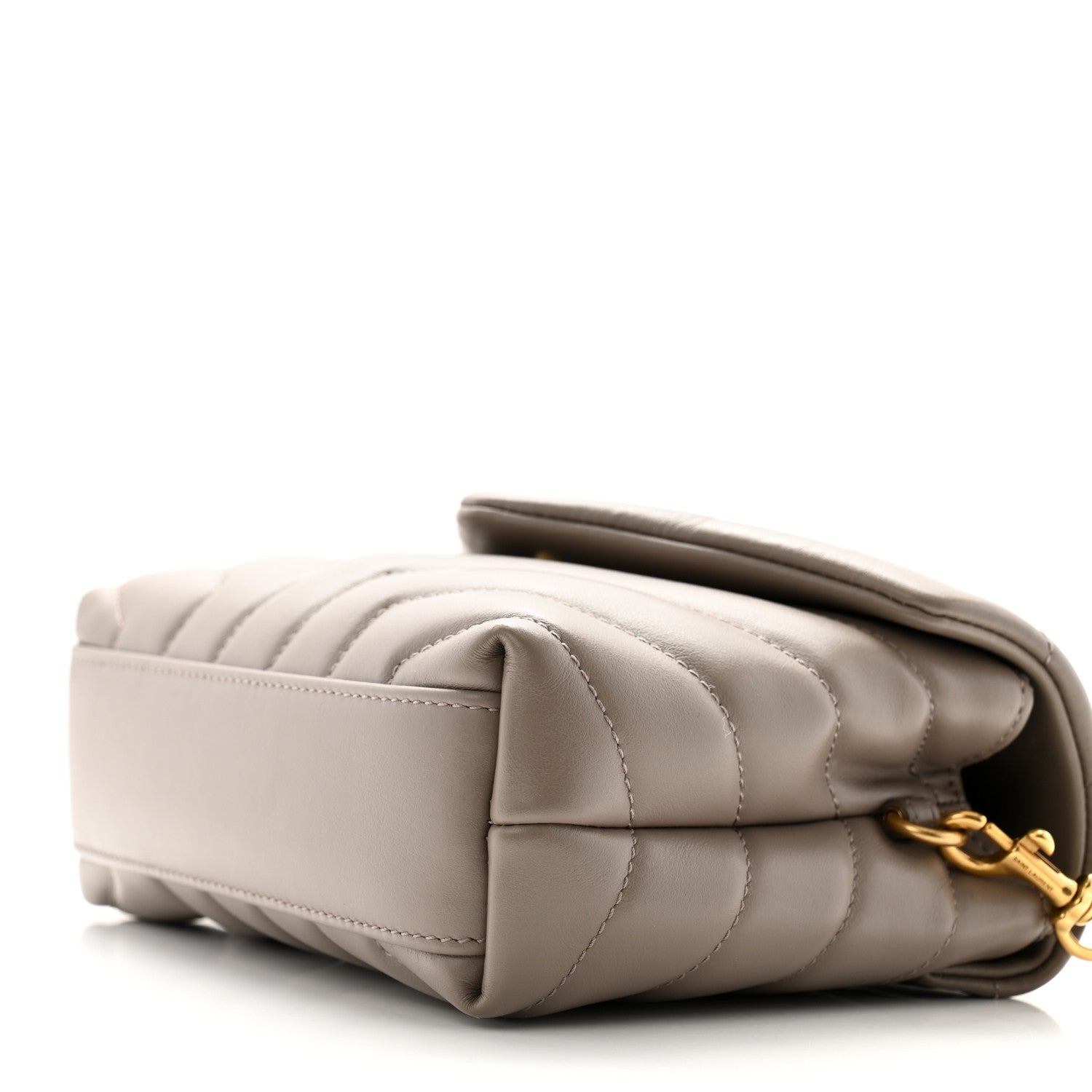 Saint Laurent Calfskin Y Quilted Monogram Toy Loulou Crossbody Bag Taupe 10 of 13