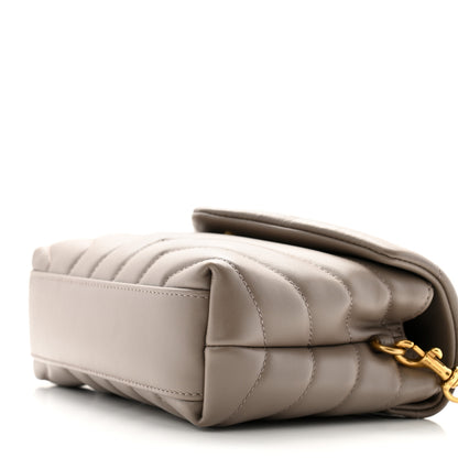 Saint Laurent Calfskin Y Quilted Monogram Toy Loulou Crossbody Bag Taupe 10 of 13