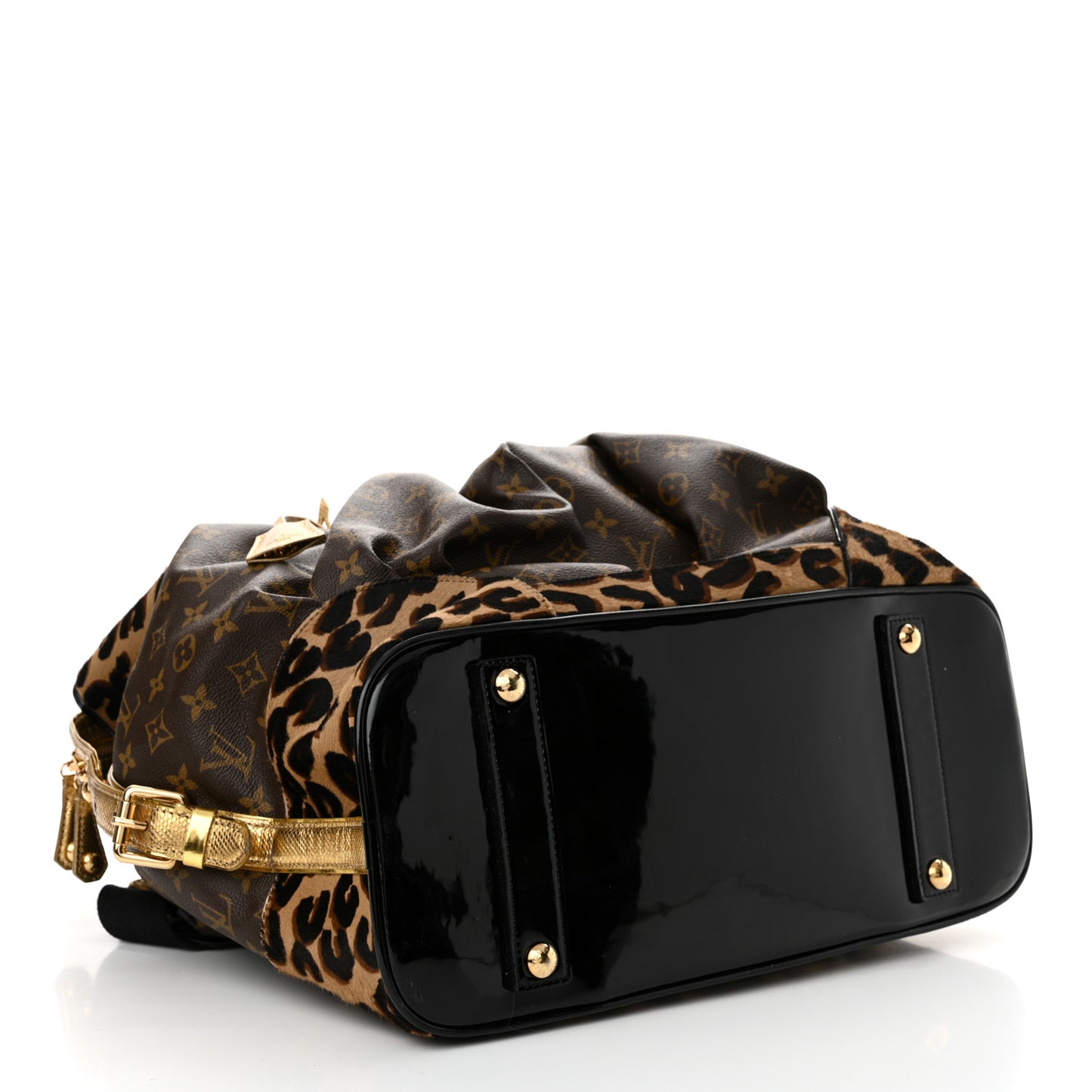Monogram Leopard Pleated Steamer Bag