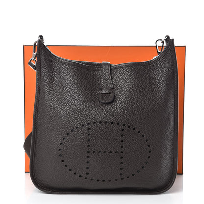 Hermes Taurillon Clemence Evelyne II PM Chocolate 12 of 12
