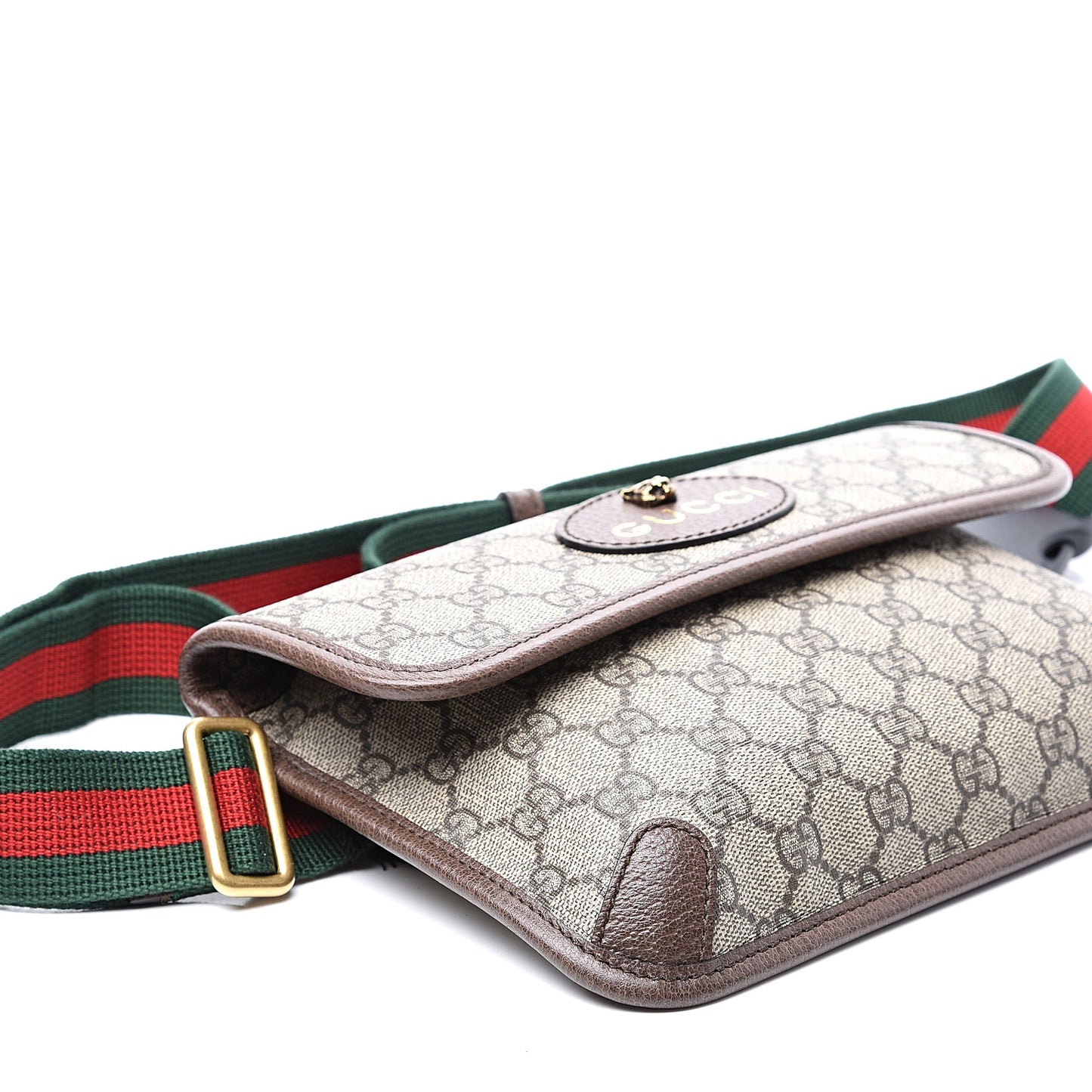 GG Supreme Monogram Neo Vintage Web Belt Bag Brown