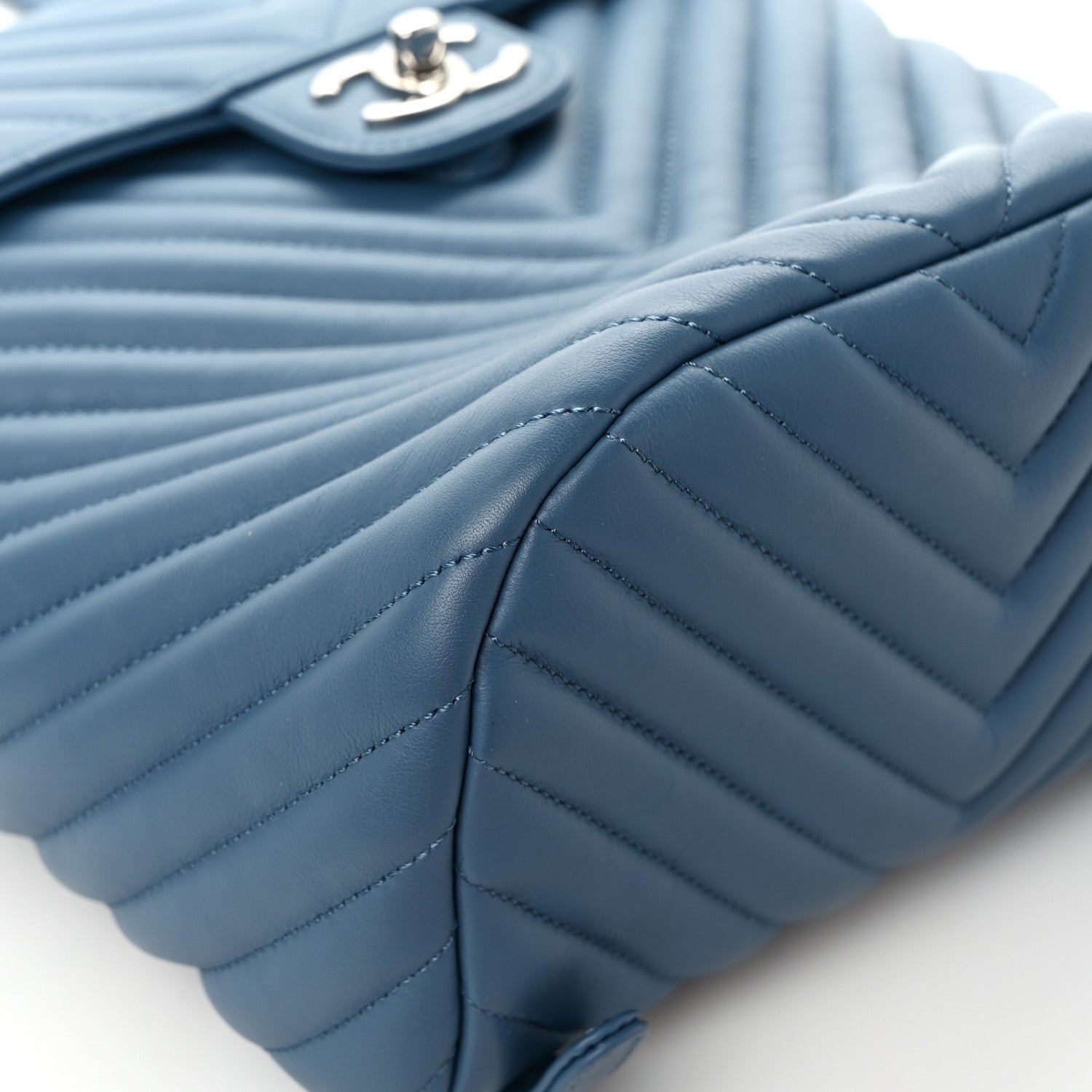 Chanel Calfskin Chevron Quilted Small Urban Spirit Backpack Light Blue 10 of 11