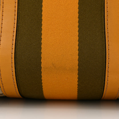 Gucci Monogram Selleria Calfskin Vintage Web Medium Boston Beige Ebony Yellow 13 of 17