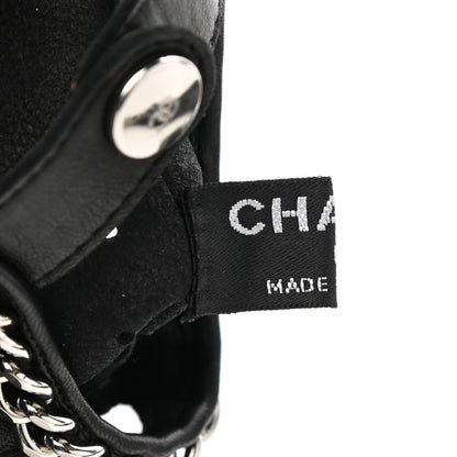 Chanel Lambskin Chain Fingerless Gloves 7 Black 3 of 6