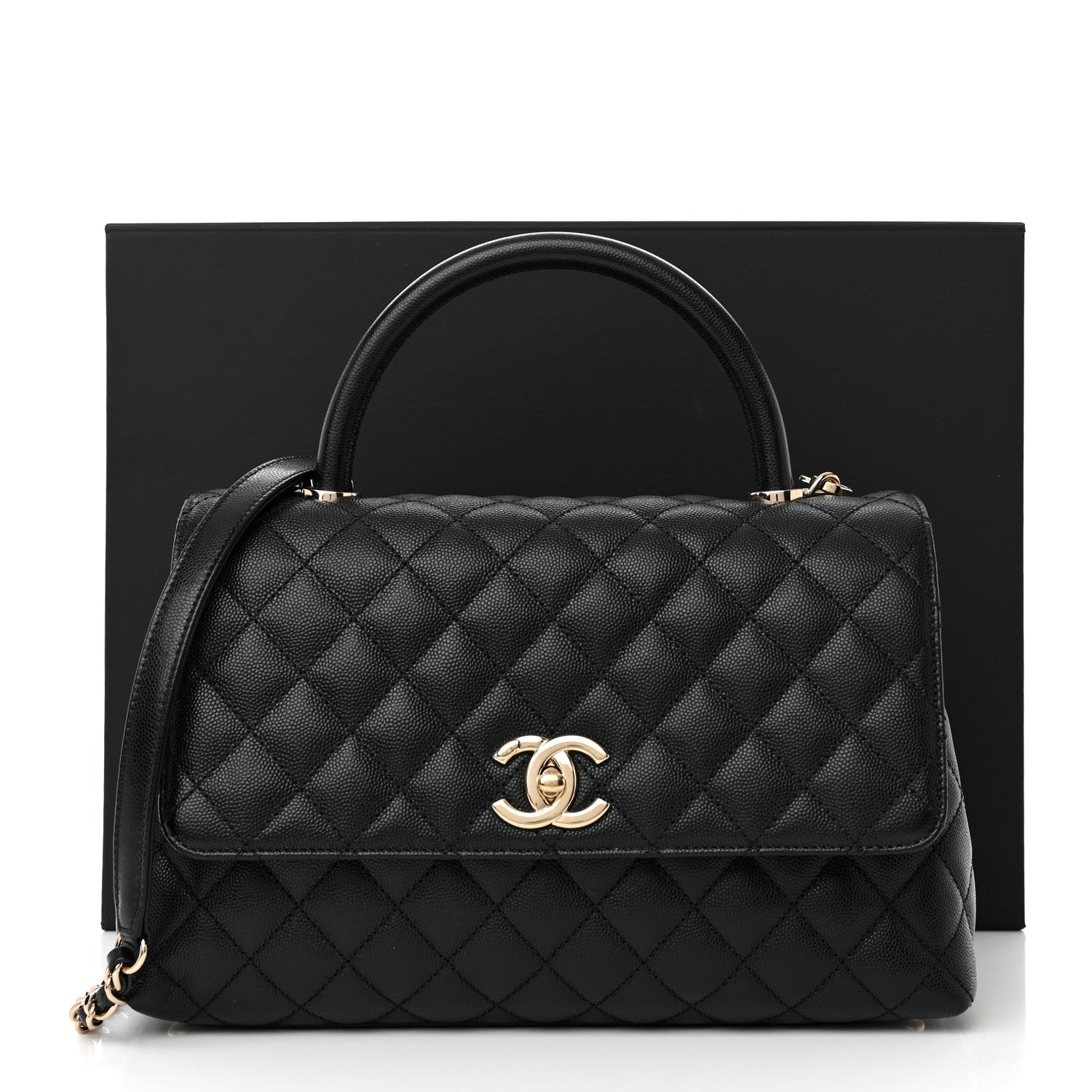 Chanel Caviar Quilted Small Coco Handle Flap Black 16 of 16