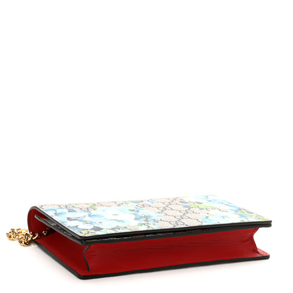 Gucci GG Supreme Monogram Blooms Chain Wallet Blue 4 of 10