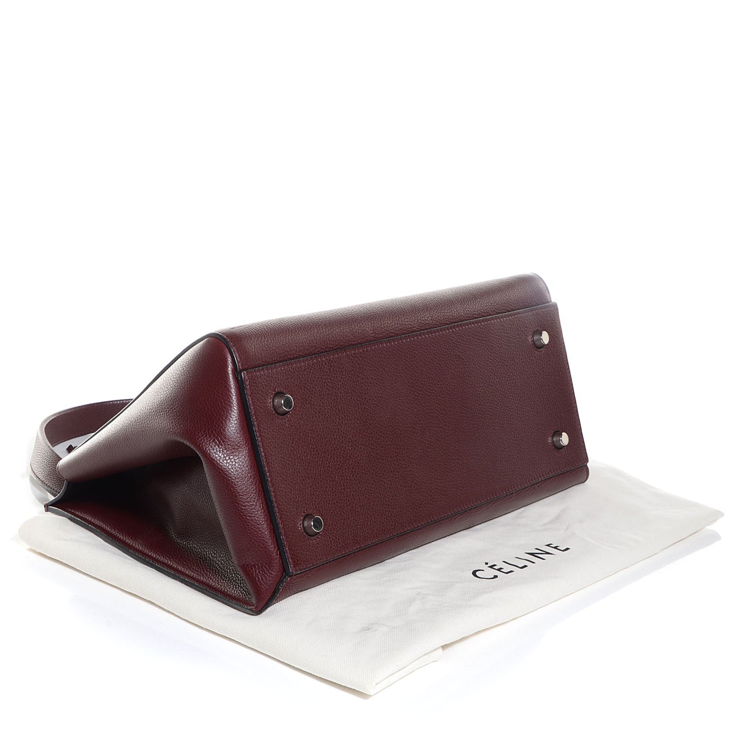 Celine Grained Calfskin Medium Edge Shoulder Bag Burgundy 4 of 10
