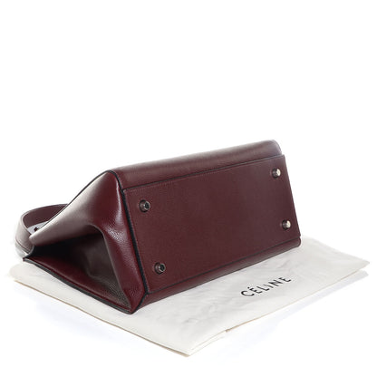 Celine Grained Calfskin Medium Edge Shoulder Bag Burgundy 4 of 10