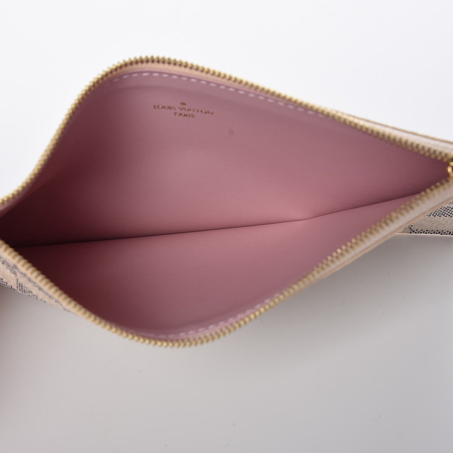 Louis Vuitton Damier Azur Felicie Chain Wallet Zippered Insert Rose Ballerine 5 of 6