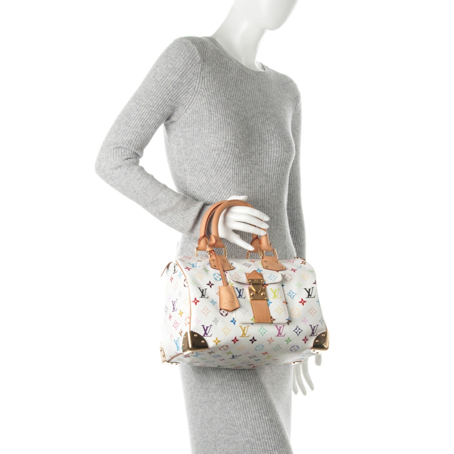 Louis Vuitton Monogram Multicolor Speedy 30 White 2 of 8