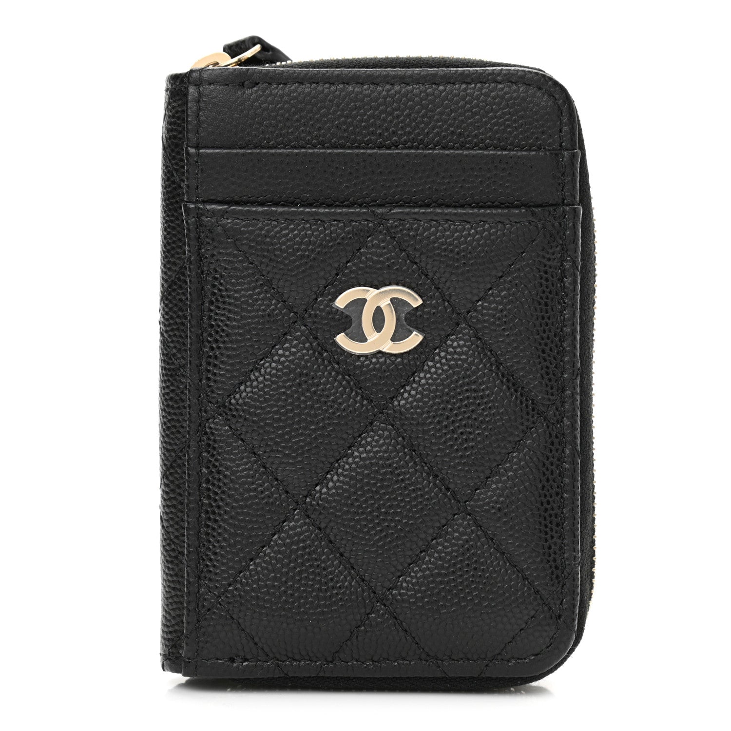 Chanel Caviar Quilted Zip Card Holder Black 1 of 8