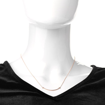 Tiffany 18K Rose Gold Small T Smile Pendant Necklace 2 of 5