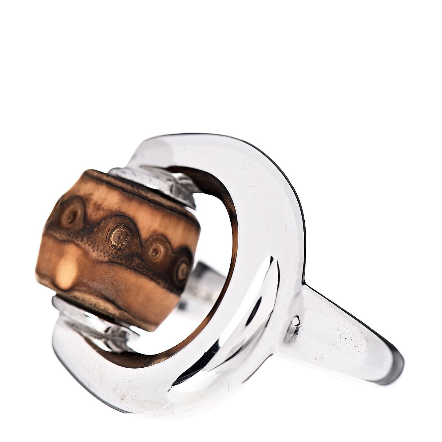 Sterling Silver Bamboo Horsebit Ring 53 6.25