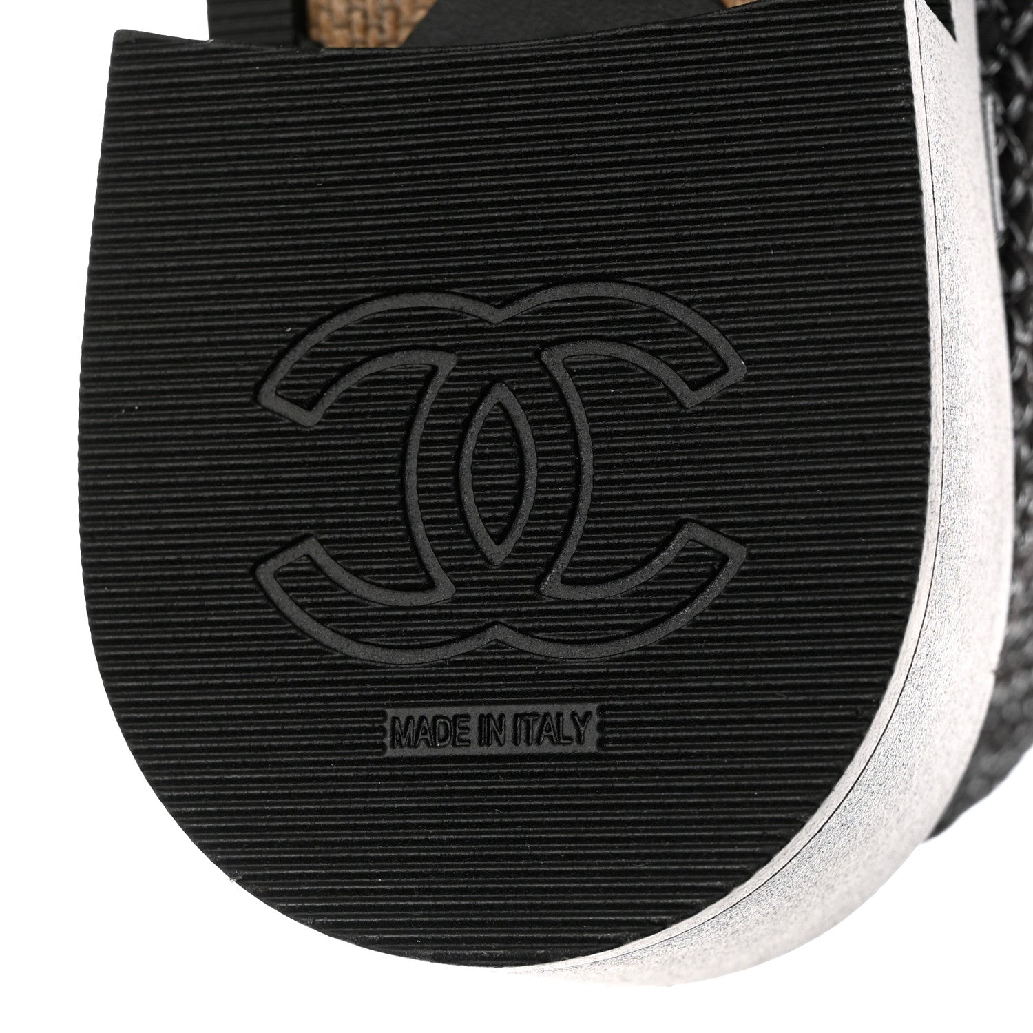 Chanel Tweed Lambskin Lace Up Combat Boots 38.5 Black Silver 8 of 9