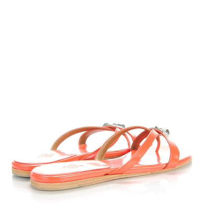 Hermes Patent Corfou Sandals 36 4 of 9