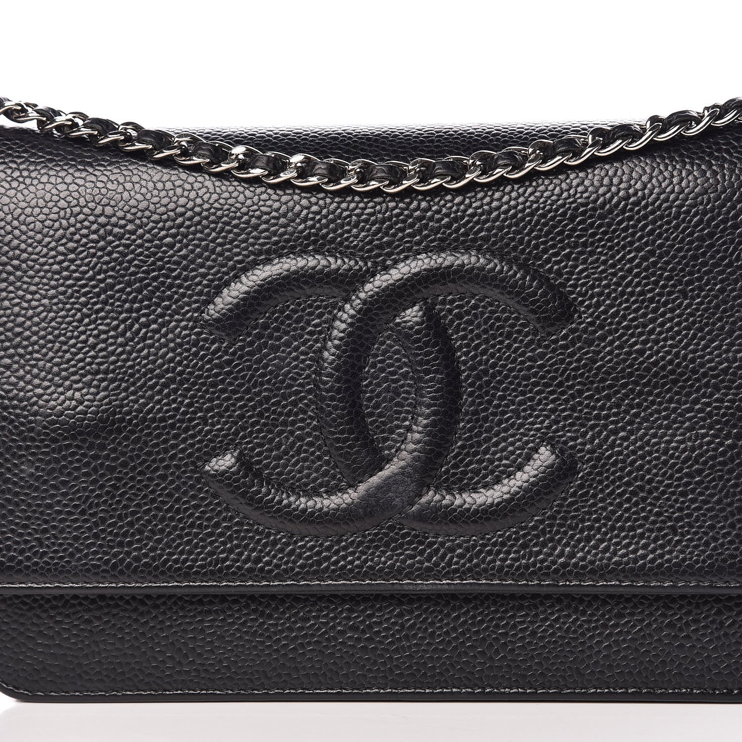 Chanel Caviar Timeless CC Wallet On Chain WOC Black 11 of 14