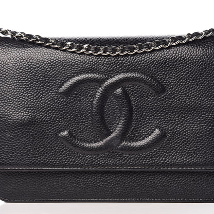 Chanel Caviar Timeless CC Wallet On Chain WOC Black 11 of 14