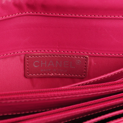 Chanel Patent Calfskin Quilted East West Flap Clutch Pink 8 of 8