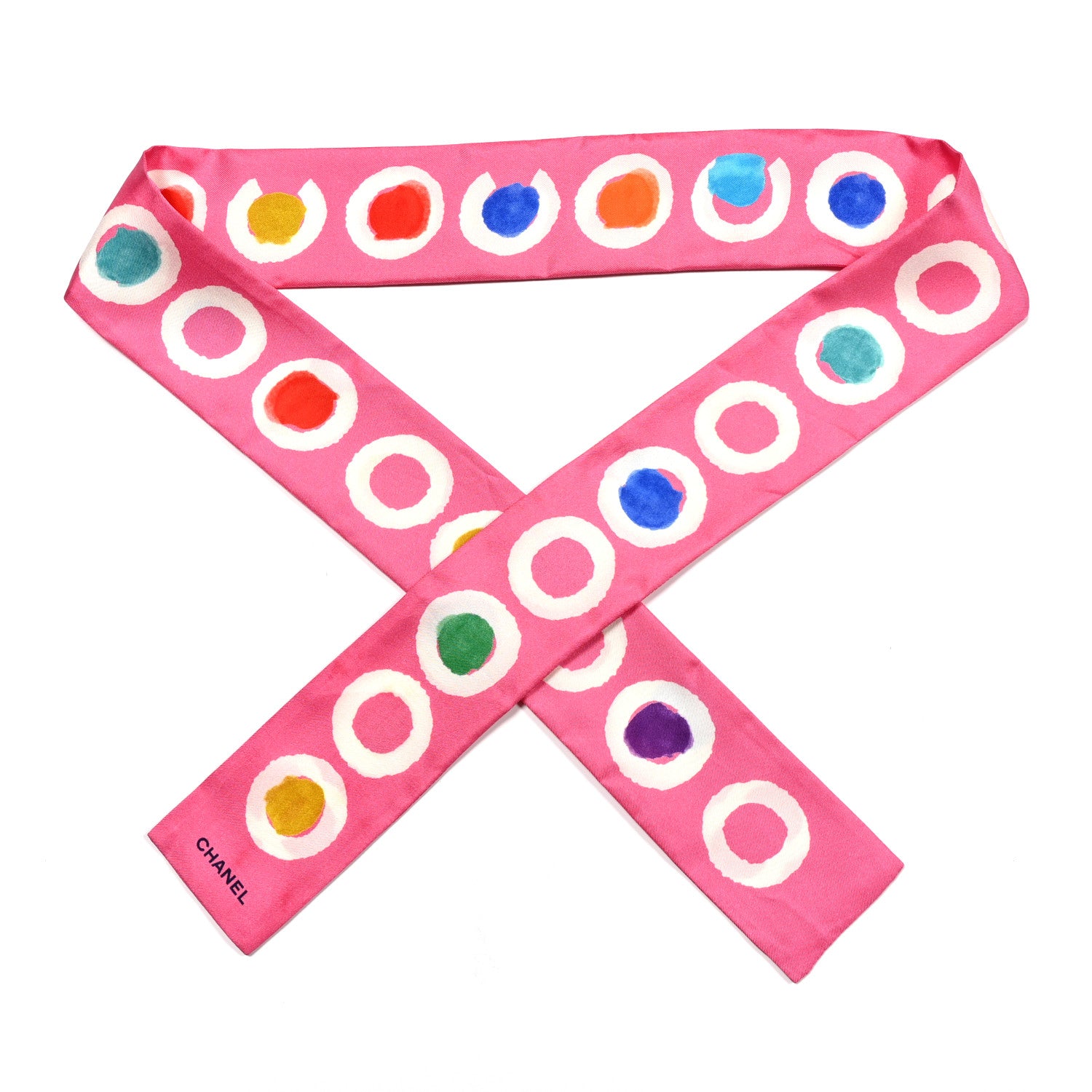 野*子様 CHANEL スカーフ Chanel Silk CC Slim Bandeau Scarf Pink Multicolor 1881266