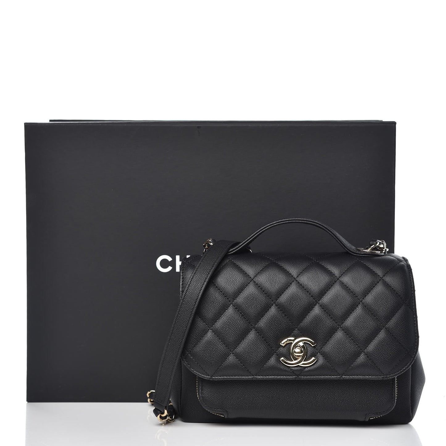 Caviar Quilted Medium Business Affinity Flap Black