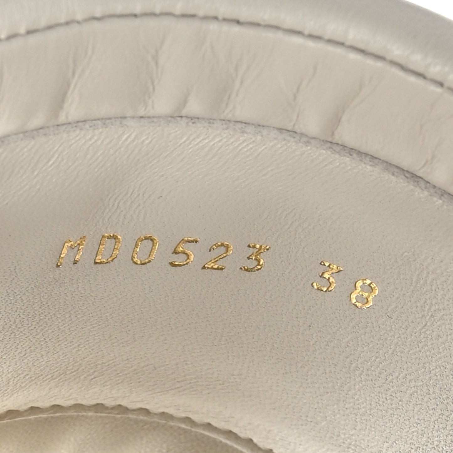 Lambskin Embossed Every-D Flat Slide Sandals 38 Off White