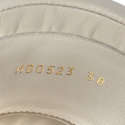 Christian Dior Lambskin Embossed Every-D Flat Slide Sandals 38 Off White 6 of 8