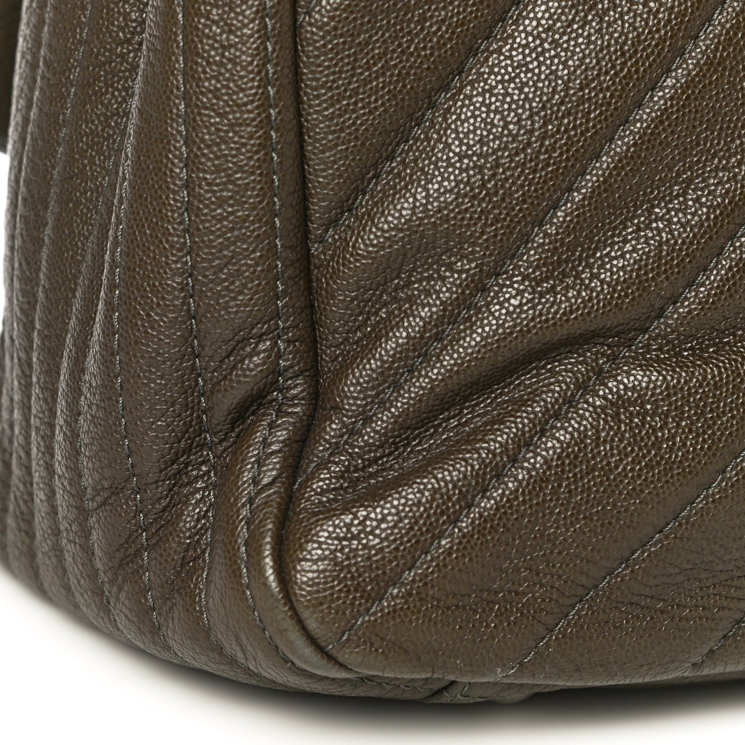 Chanel Calfskin Chevron Quilted XXL Travel Flap Bag Khaki 10 of 14