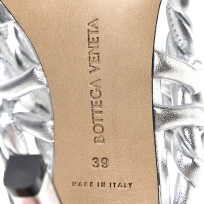 Bottega Veneta Reflection Weave Stretch Sandals 39 Silver 8 of 9