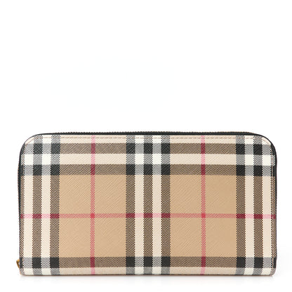 Burberry Vintage Check Elmore Zip Around Wallet Black 1 of 7