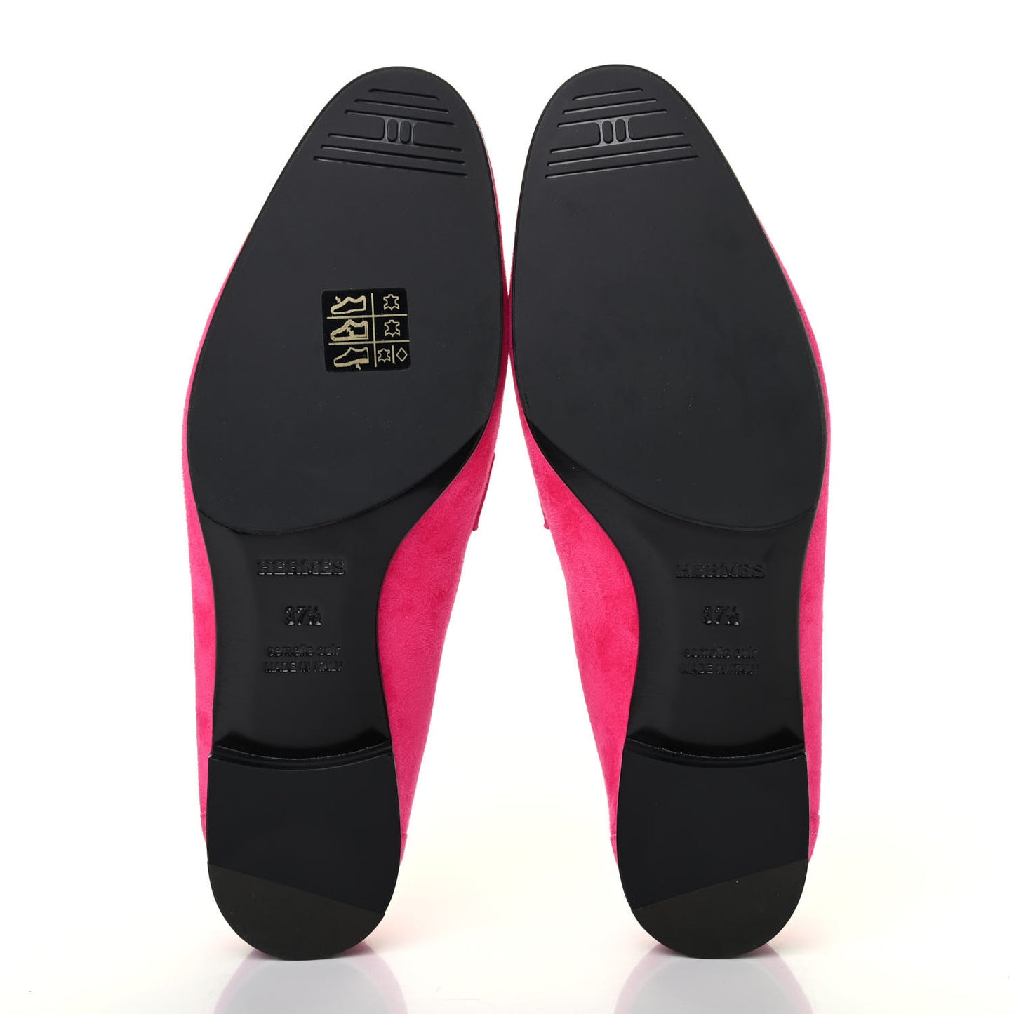 Suede Goatskin Paris Loafers 37.5 Rose Fuchsia