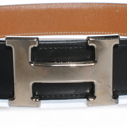 Hermes Box Courchevel Reversible Constance 32mm H Belt Noir Gold 80 3 of 6