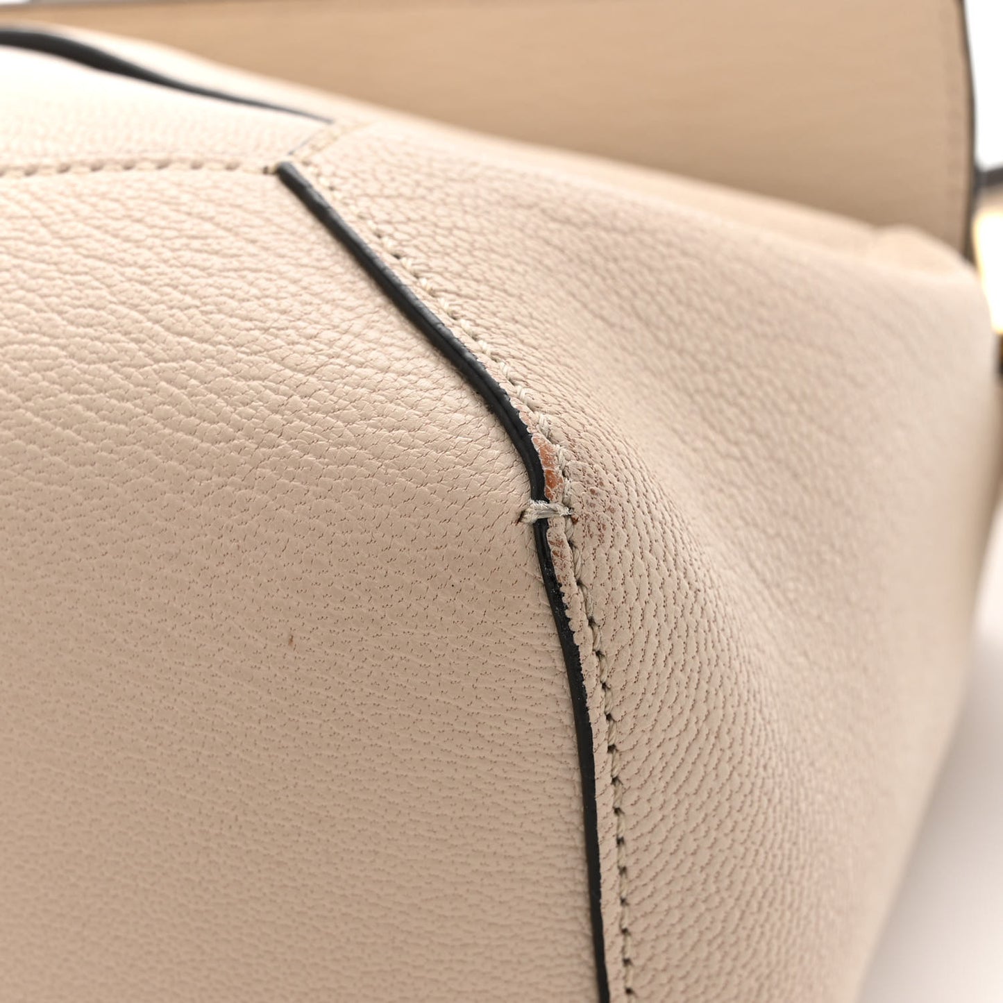 Goatskin Small Puzzle Edge Bag Angora