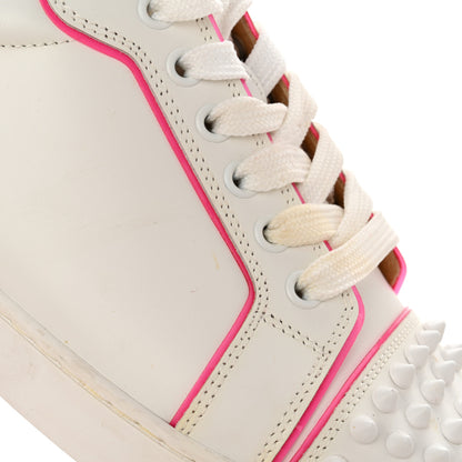 Christian Louboutin Calfskin Vieira Spikes Flat Sneakers 38 Bianco Rose 11 of 13