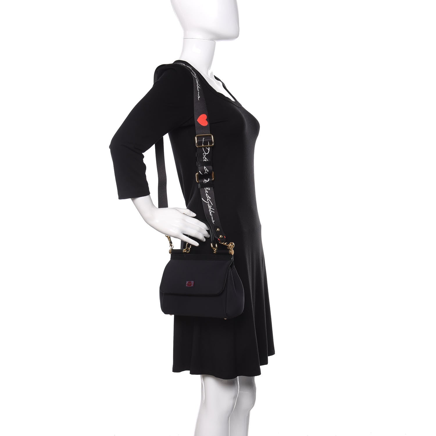 Dolce & Gabbana Neoprene Small Miss Sicily Satchel Black 2 of 9